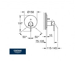 MONOMANDO BAÑO-DUCHA CON INVERSOR DE DOS VIAS PLUS GROHE